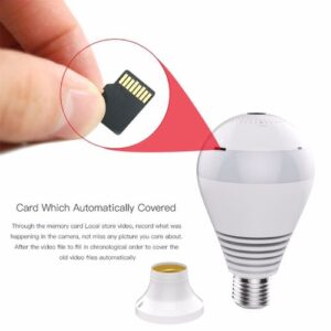 360° Panoramic Hidden Wifi Camera Light Bulb HD 1080P Security