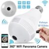 Wireless IP Wifi Panoramic Security CCTV Bulb Spy Camera - Image 2